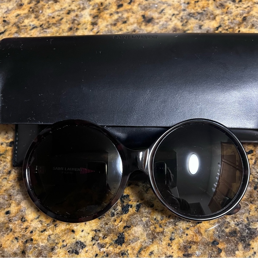 Saint Laurent Round Black Sunglasses